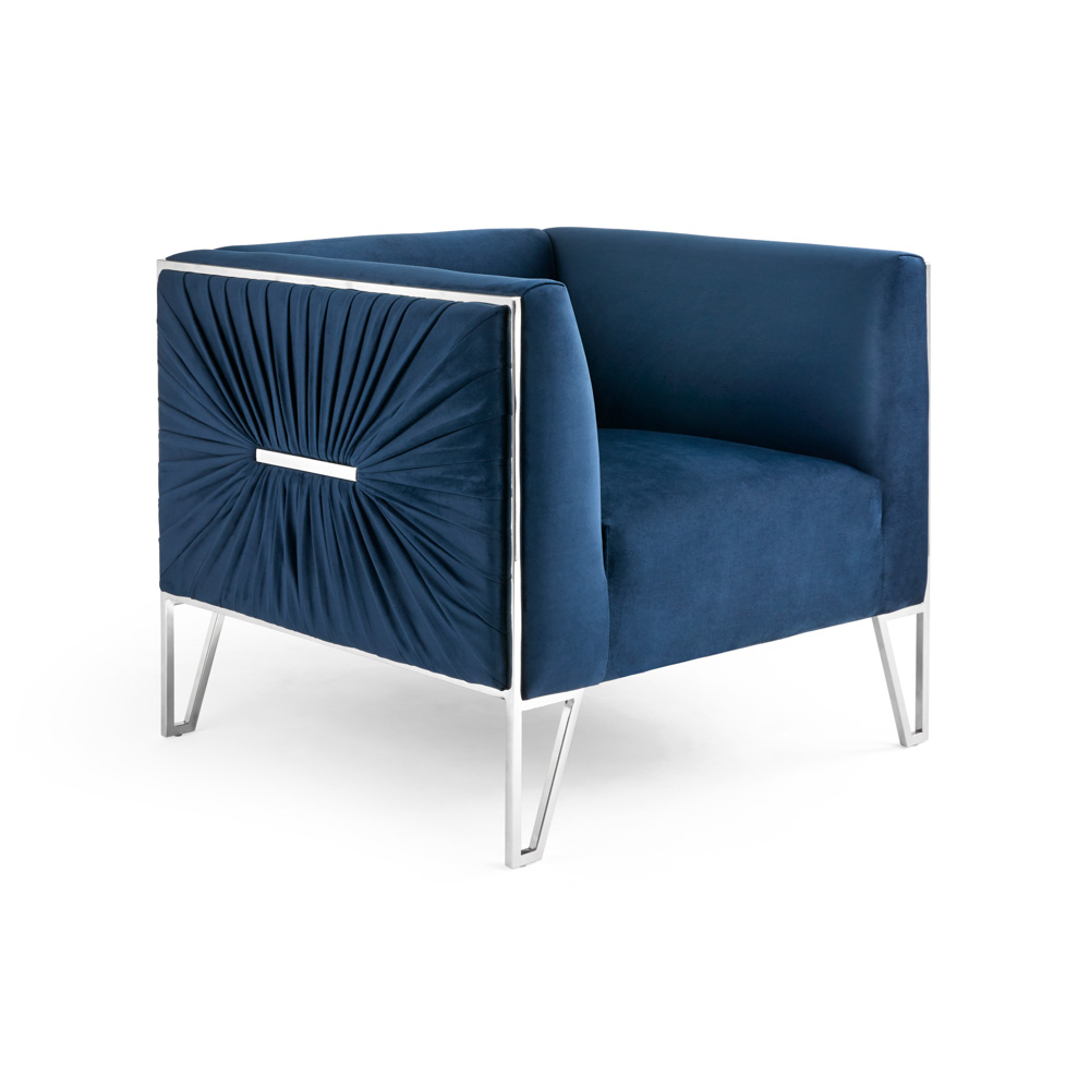 Truro Accent Chair: Ink Blue Velvet 